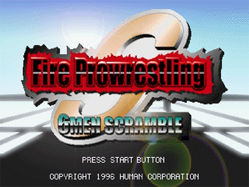 Fire Pro Wrestling 6 Men Scramble title screen for Sega Saturn